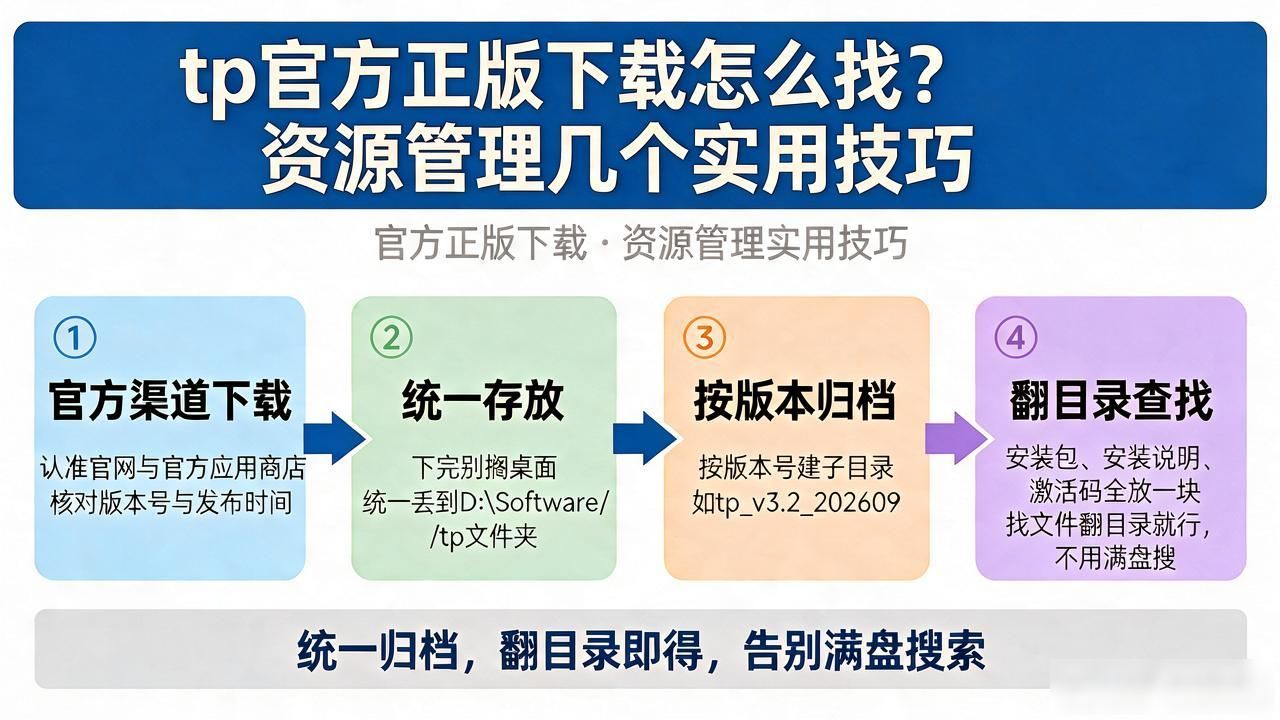 tp官方正版下载怎么找？资源管理几个实用技巧