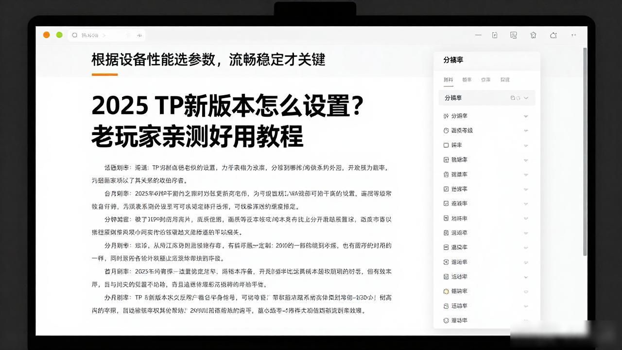 2025 TP新版本怎么设置？老玩家亲测好用教程